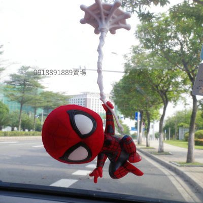 蜘蛛人Q版 磁鐵 搖頭娃娃 B款懸掛款蜘蛛人公仔 高檔韓國創意可愛飾品辦公室 汽車 擺飾搖頭公仔 可刷卡