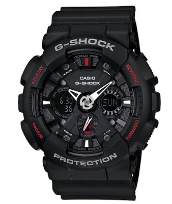 【萬錶行】CASIO G SHOCK 重機裝置運動腕錶 GA-120-1A