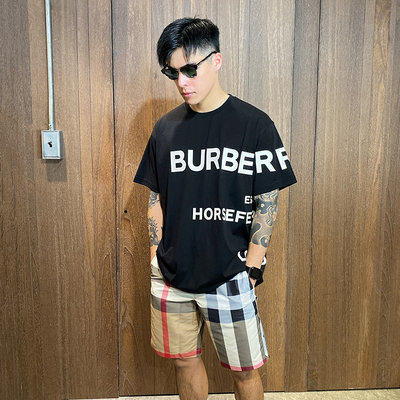 美國百分百【全新真品】Burberry 短袖 T恤 短T TB 英文logo 英倫精品 男 黑色 BL40