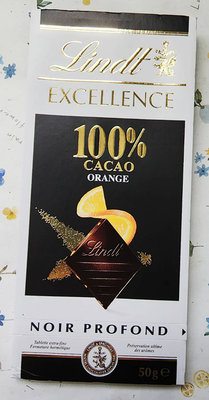 瑞士蓮極醇系列香橙夾餡100%黑巧克力片裝50G(效期2024/06/30)市價199元特價79元