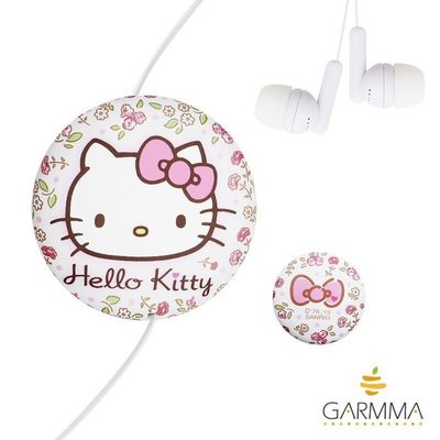 Hello Kitty 伸縮耳機麥克風-優雅白