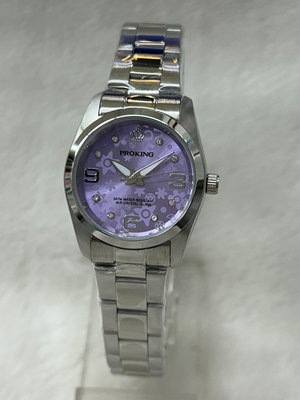 【幸福媽咪】網路購物、門市服務 PROKING 皇冠 日本機芯 防水女錶 30mm 型號:4027 紫色