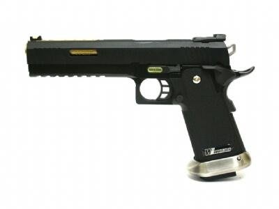 【WKT】WE HI-CAPA 原力系列 6吋滑套A 無字黑色金管 連發版 瓦斯短槍-WEH018TA2AT8