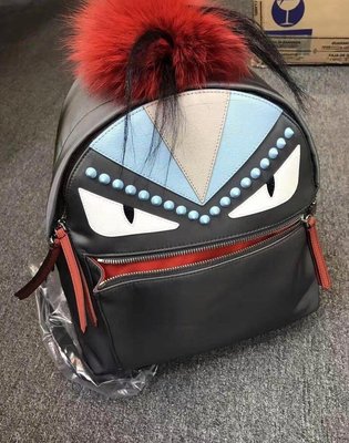 【現貨在台 專櫃5折】Fendi 專櫃真品Monster Genuine Fur  Backpack 魔魔 皮草後背包