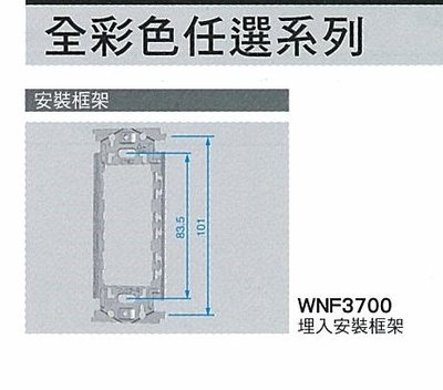 【Panasonic 國際牌】全彩色任選系列 WNF3700 埋入安裝框架