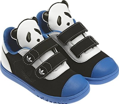 現貨 iShoes正品 Adidas Originals 童鞋 魔鬼氈 可愛 熊貓 黑藍 運動 休閒鞋 Q20409