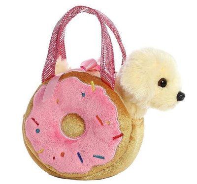 8052A 歐洲進口 限量品 可愛甜甜圈小狗娃娃寵物外出包包小拉布拉多絨毛玩偶毛絨娃娃擺設玩具送禮禮物