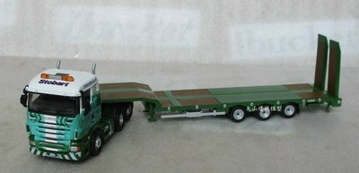 [丸山建機模型店]---SCANIA R560綠色拖板車 1/76模型