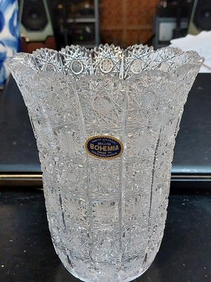 售捷克BOHEMIA水晶玻璃手工雕刻花瓶
