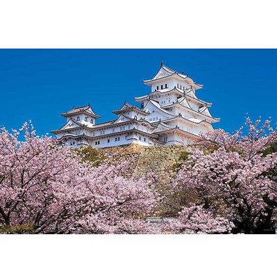 風景攝影 春天的姬路城 櫻花 (Yanoman, 1000片, 10-1411, 日本拼圖)