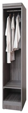 【風禾家具】KF-V26-1@工業風灰橡色開放式1.3尺單吊衣櫃【台中市區免運送到家】衣櫥邊櫃 收納層櫃 台灣製造傢俱