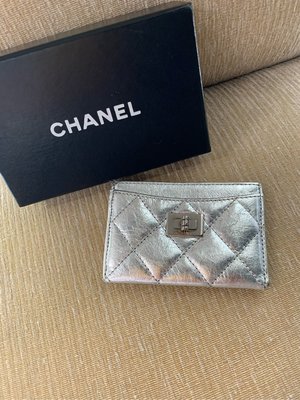 ~米蘭~Chanel 銀色 2.55系列 明片夾 卡夾