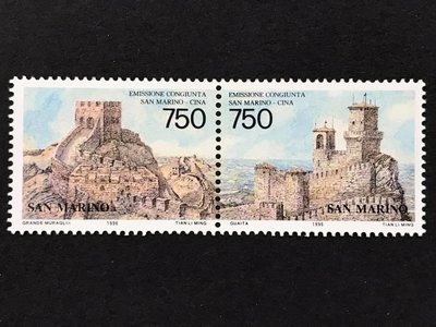 1996.05.06 聖馬利諾 與中華人民共和國建交25週年 古代建築 套票2全30元