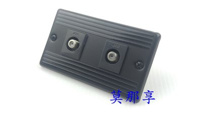 [ 莫那享 ] 工業風 白鐵 黑底黑條 電視插座 雙 (深灰色) C-179