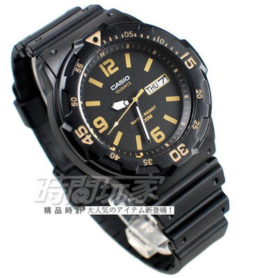 CASIO卡西歐 MRW-200H-1B3 日期顯示窗 運動錶 男錶 潛水錶 數字錶 黑x藍色【時間玩家】