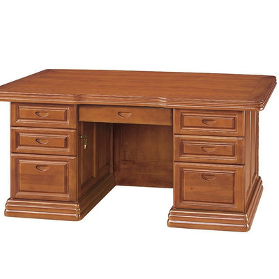【全台傢俱】AJ-24 雙龍 全實木 5尺 / 6尺辦公桌 書桌(下座) 可加購強化玻璃 台灣製造