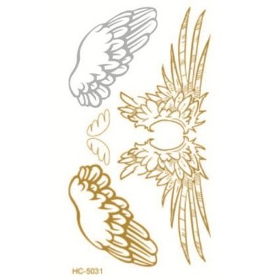 【萌古屋】燙金金屬翅膀 - FLASH TATTOOS防水金屬光感紋身貼紙刺青貼紙K11