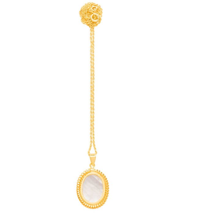 葡萄牙精品 CINCO 台北ShopSmart Francesca necklace 24K金硬幣項鍊 經典珍珠母貝款