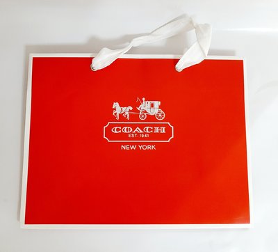 COACH 紅色紙袋 手提袋 名牌紙袋 送禮/自用/包裝/收藏 有厚度的質感紙袋