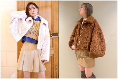 🌸Lenas通販⭐特價⭐2023年1月日本知名品牌可愛甜美泰迪熊卷卷毛仿羊羔絨翻領短版寬鬆大衣外套