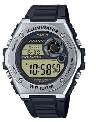 【天龜】CASIO 重工業風 金屬風質感運動腕錶 MWD-100H-9A