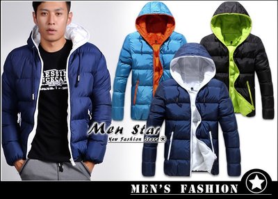 【Men Star】免運費 韓版高質感連帽羽絨外套 羽絨衣 鋪棉外套 輕羽絨 毛衣 / 媲美 LEVIS GAP H&M