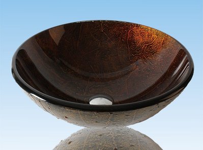 FUO衛浴:42公分 彩繪工藝 藝術強化玻璃碗公盆 (WY15042)預訂!