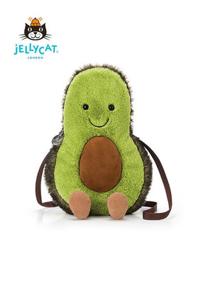 新品特惠*英國Jellycat可愛兒童時尚趣味牛油果斜挎包柔軟毛絨斜挎包花拾.間