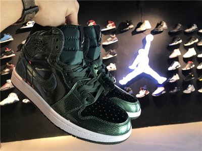 Air Jordan 1 High “Grove Green”黑綠 漆皮 經典 休閒運動籃球鞋 男鞋 332550-300