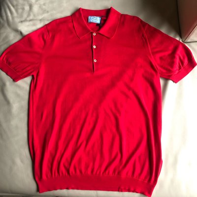 [品味人生]保證全新正品 Prada 短䄂 polo衫 紅色  Polo衫 英國製造 size 50