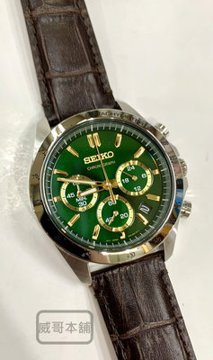 【威哥本舖】日本SEIKO全新原廠貨【附原廠盒】 SBTR017 DAYTONA 三眼計時皮帶錶