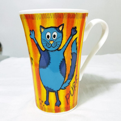 2000年英國骨瓷，Roy Kirkham 可愛貓咪馬克杯_Fat Cats