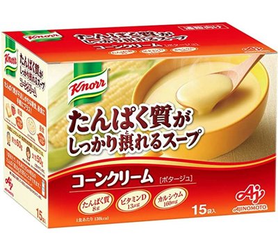 《FOS》日本製 味之素 高蛋白 奶油玉米濃湯 (15袋) 沖泡 熱湯 生理期 消夜 登山 新款 AJINOMOTO