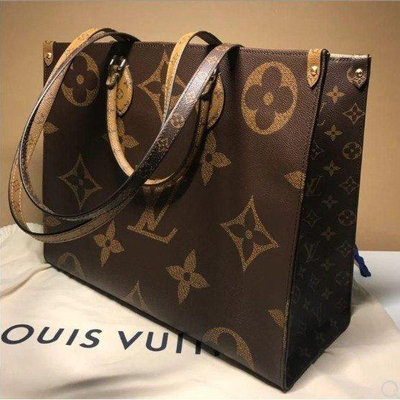 LV CABAS ONTHEGO 大購物包 M44576 棕色咖啡拼色 DIOR BOOK TOTE