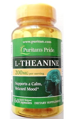 美國原裝普麗普萊茶氨酸60粒L-theanine 200mg