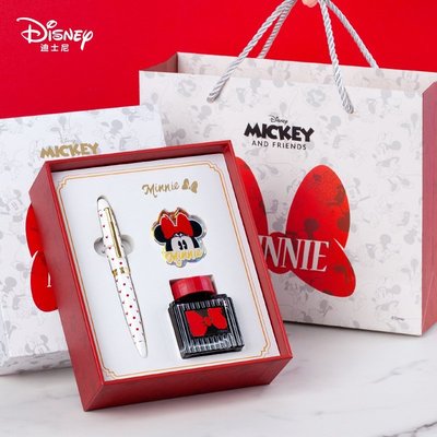 現貨熱銷-Disney迪士尼米奇米妮鋼筆禮盒學生專用女士高檔精致高顏值生日禮