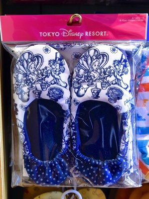 Ariel's Wish-日本東京Tokyo迪士尼Disney愛麗絲Alice時鐘兔子蝴蝶結藍色蕾絲剪影全包式室內拖鞋