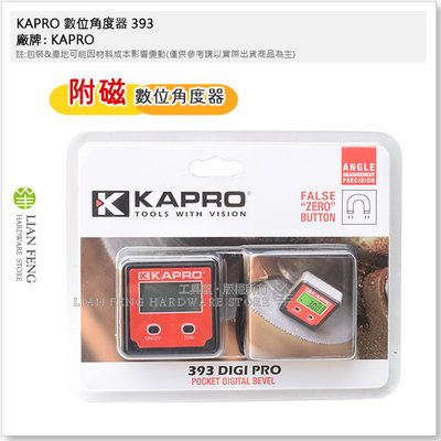 【工具屋】*含稅* KAPRO 數位角度器 393 附磁迷你角度儀 以色列 角度器 使用4號電池