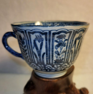 日本古董 江戶后期 古伊萬青花染付 紅茶杯 咖啡杯