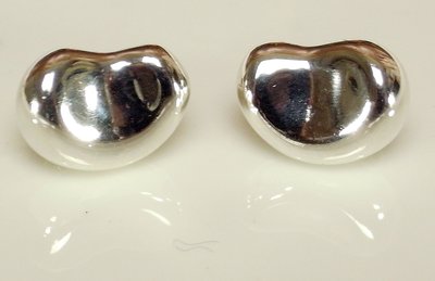 精品大師-TIFFANY-BEAN CLIPS相思豆純銀夾式耳環/市價8800-極新真品