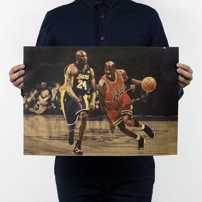[現貨]麥克喬丹MJ 經典籃球海報nba KOBE 球星Michael Jordan 裝飾畫臥室宿舍客廳牆畫 復古牛皮紙