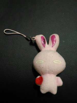 【0275】絨毛玩偶 娃娃 兔子 粉紅色 吊飾 二手