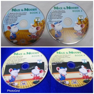 【彩虹小館】共4片VCD~MAX & MOUSY BOOK 2+4(1.2)~凱撒琳_w31.t19