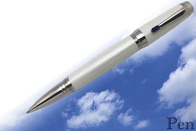 【Pen筆】德國製 Mont Blanc萬寶龍 波西米亞 白桿/藍寶石鋼珠筆 11344