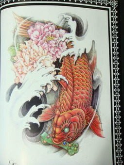 紋身手稿1-5 神明.鯉魚.龍.關公.鳳凰等彩色圖案 刺青必備含線圖&霧圖 可刷卡到付款tattoo