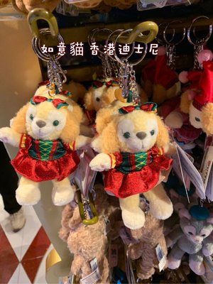 香港迪士尼 HK 聖誕節限定 廚師狗cookie玩偶造型鑰匙圈 掛飾 吊飾 如意貓