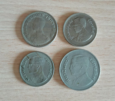 【二手】 143-泰國早期1-5銖四同版別，1273 錢幣 紙幣 硬幣【奇摩收藏】