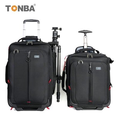 TONBA攝影拉桿箱包數碼拉桿式雙肩單反相機包大容量登機攝像機包,特價