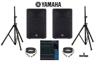 【六絃樂器】全新 Yamaha MG16XU + DBR15*2 組合 / 舞台音響設備 專業PA器材