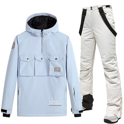 冬季新款衛衣滑雪服女套裝單板雙板防水加棉保暖滑雪衣褲套裝男款~優惠價